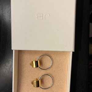 Jenny Bird Faye Knockers earrings. 14K gold and sterling silver dipped brass.